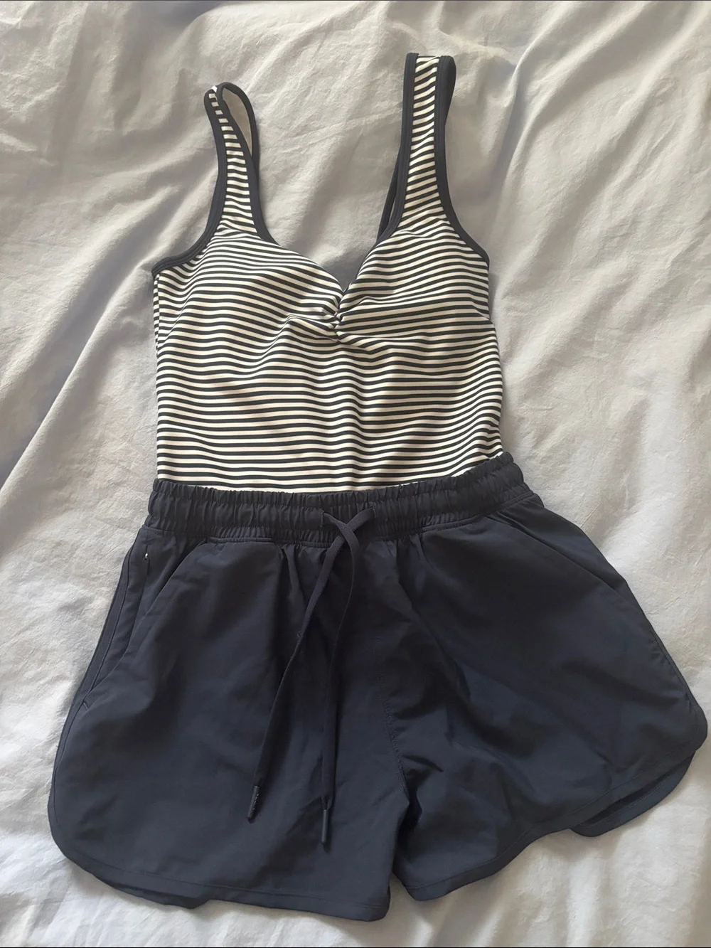 Navy Stripe YPB Romper